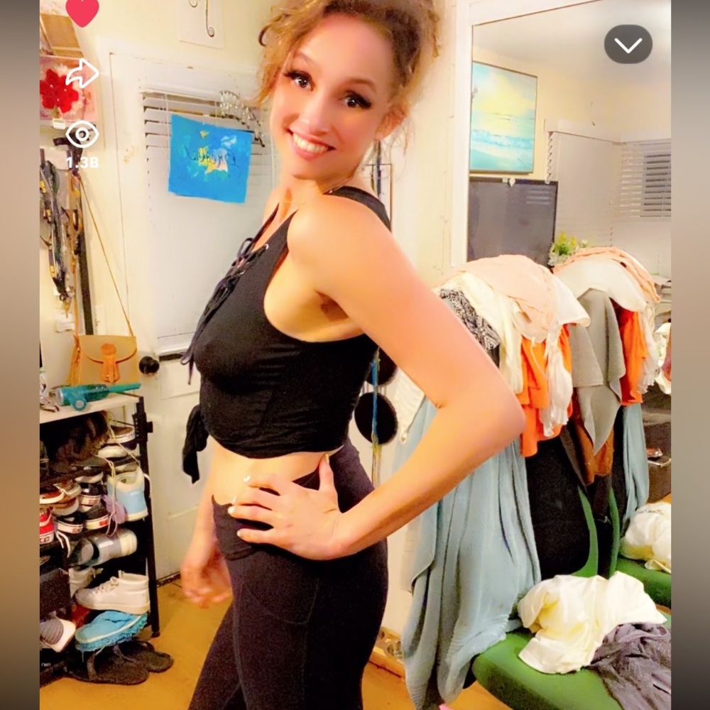 Black Lace-Up Crop Top - Picture 5 of 15